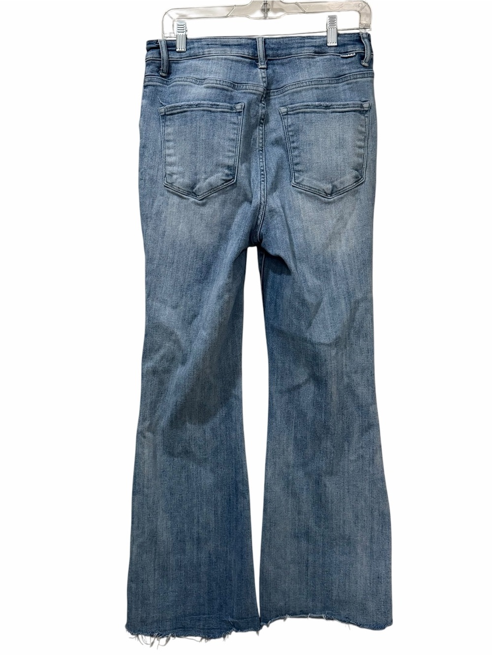 Risen Womens 11 Juniors Cross Button wide leg flare denim jeans B2 - Picture 2 of 5